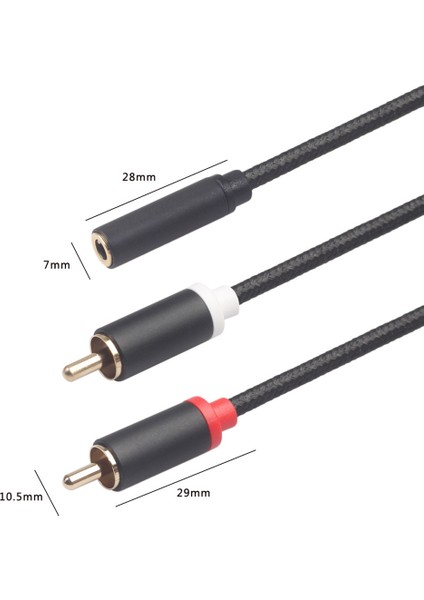 Rca Kablosu 2rca Erkek - 3.5 mm. Dişi 3.5 mm. - 2rca Splitter Aux Kablosu Hoparlör Ses Amplifikatörleri Subwoofer, Siyah 0.4m (Yurt Dışından) fırsatları