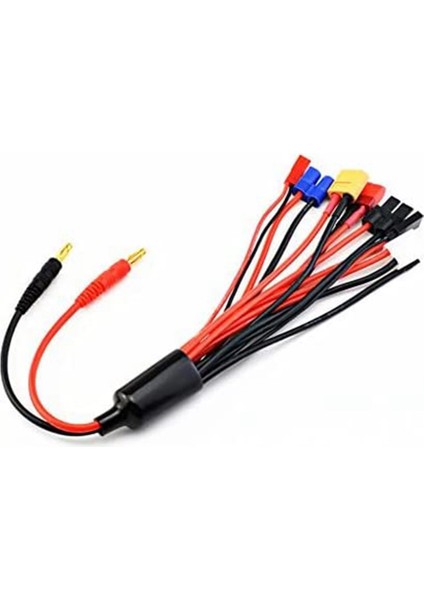 Rc Lipo Pil Şarj Konektörü Adaptörleri 9 In 1 Splitter Kablosu 4.0 mm. Muz Fiş Jst T Fiş XT60 Ec3 (Yurt Dışından)