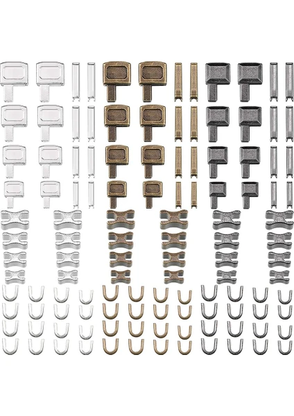 120 Parça Metal Fermuar Başlı Sürgü, 4 Boyutlu Fermuarlı Alt Sürgüler Tutucu Ekleme Pimi, Fermuar Stoper Onarım Aracı Kiti (Yurt Dışından)