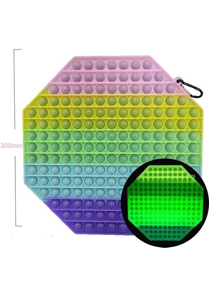 Büyük Noctilucous Push Pop Bubble Duyusal Fidget Oyuncaklar Glow Silikon Oyuncak (Yurt Dışından)