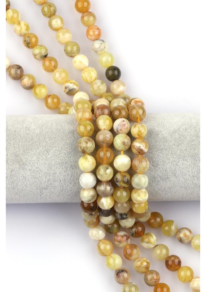 Sarı Opal Doğal Taş Dizi 10 mm Küre Kesim