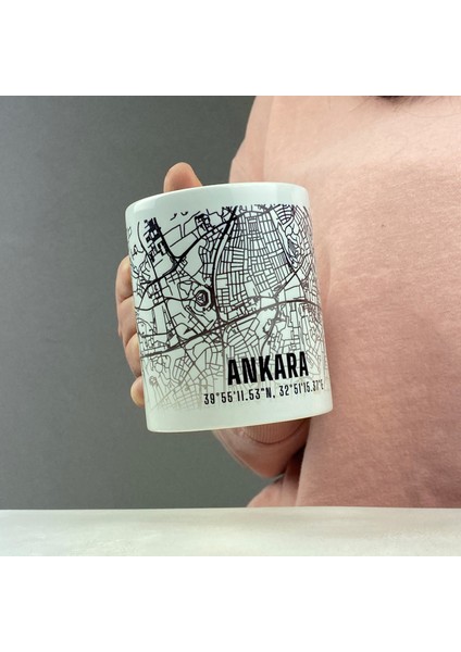 Ankara Şehir Haritası Baskılı Porselen Kupa fiyatları