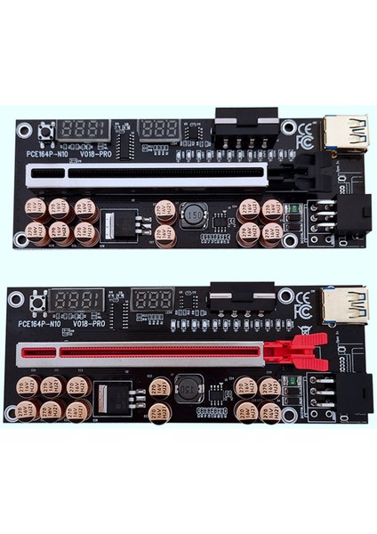 VER018 Pro Pcı-E Yükseltme Kartı Pcı-E 1x Ila 16X Usb3.0 60 cm. Grafik Yükseltme Kartı, Madencilik İçin 12 Katı Kapasitörlü - Kırmızı (Yurt Dışından)