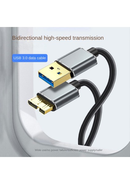 Sabit Disk Harici Kablosu USB Micro-B HDD Kablosu Micro-B Veri Kablosu Sabit Disk Micro-B İçin SSD Sata Kablosu Usb3.0, 1m (Yurt Dışından)
