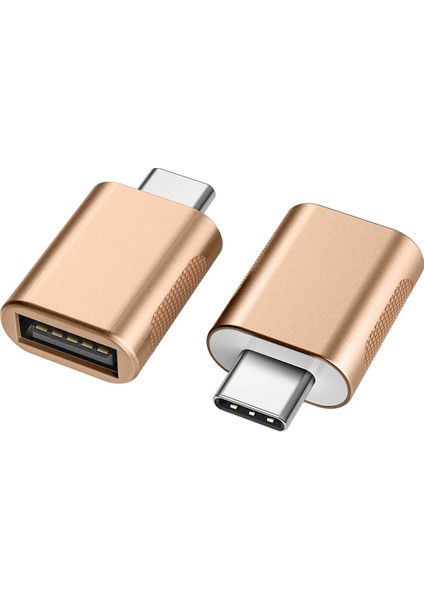 USB C - USB Adaptörü 2'li Paket, Tip C Erkek - USB 3.0 Dişi Adaptör Dizüstü Bilgisayarlar, Şarj Cihazları ve Daha Fazlası İçin Otg Dönüştürücü - Altın (Yurt Dışından)