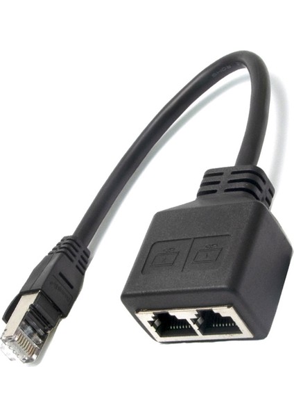 2'si 1 Arada RJ45 Bölücü Lan Ethernet Ağı RJ45 Konnektör Genişletici Adaptör Kablosu 1 Erkek - 2 Kadın (25 cm.) (Yurt Dışından)