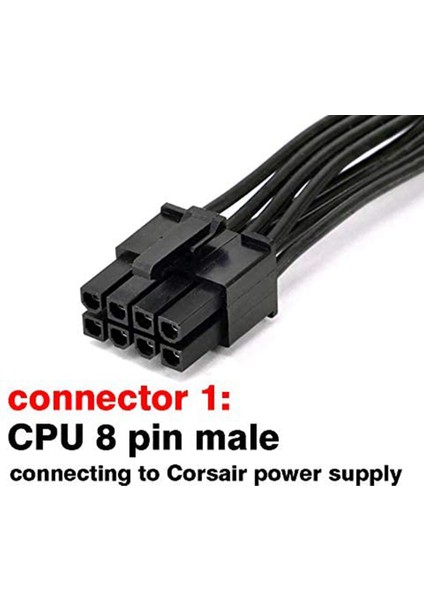 Cpu 8 Pin Erkek - Cpu 8 Pin (4+4) Erkek EPS-12V Corsair Modüler Güç Kaynağı İçin Anakart Güç Adaptörü Kablosu (60 cm.) (Yurt Dışından)