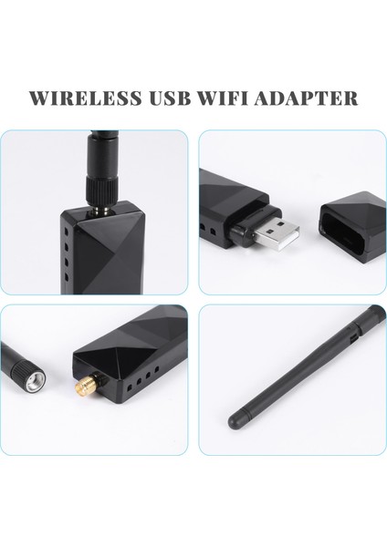 AR9271 802.11N 150 Mbps Kablosuz USB Wifi Adaptörü + Windows 7 / 8 / 10 / Kali Linux İçin 6dbi Wifi Anten Ağ Adaptörü (Yurt Dışından)