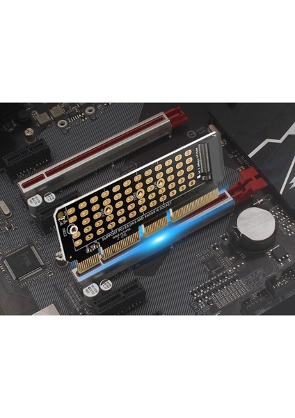 M2 Nvme Adaptör Kartı M2 SSD Nvme - Pcıe 4.0 X4 Yükseltici Kart Sabit Sürücü Adaptörü, 1u Sunucu İçin Mkey Adaptörünü Destekler (Yurt Dışından)