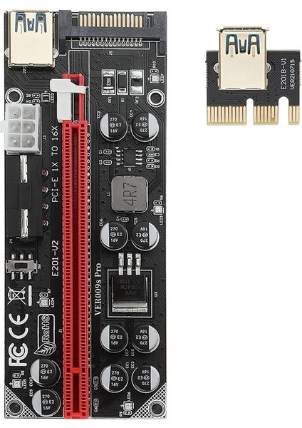 Takım Pcıe 3.0 1x - 16X Grafik Kartı Adaptör Kablosu Pcı-E 1x - 16X Grafik Kartı Uzatma Kablosu VER009S Pro (Yurt Dışından)