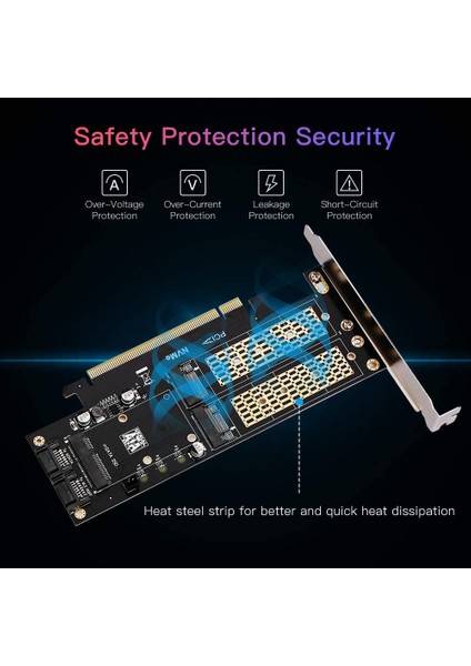 3'ü 1 Arada Ngff ve Msata SSD Adaptör Kartı, M.2 Nvme - Pcıe / M.2 Sata SSD - Sata Iıı / Msata - 2280 / 2260 İçin Sata Adaptörü (Yurt Dışından)