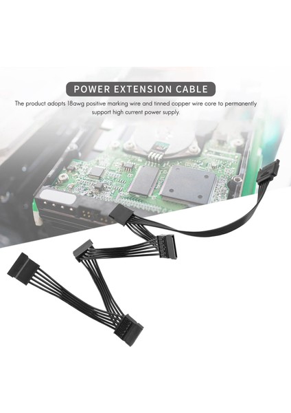 15 Pin Sata Güç Uzatma Sabit Disk Kablosu 1 Erkek - 5 Kadın Güç Kaynağı Splitter Adaptör Kablosu Dıy Pc Sever (Yurt Dışından)