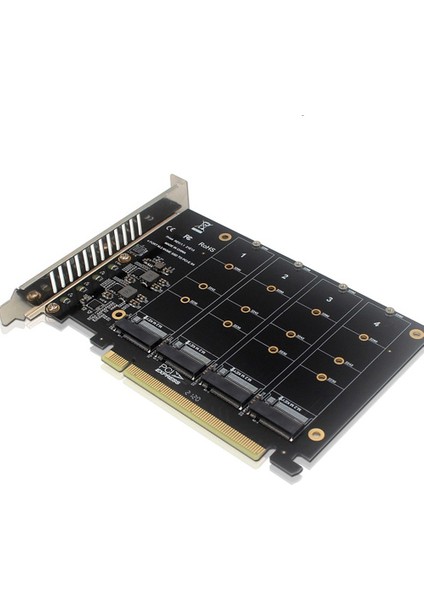 Bağlantı Noktalı Nvme - Pcıe Adaptör Kartı M.2 Nvme - Pcıe X16 Adaptörü 4X32GBPS M Anahtar Sabit Disk Dönüştürücü Okuyucu Genişletme Kartı (Yurt Dışından)