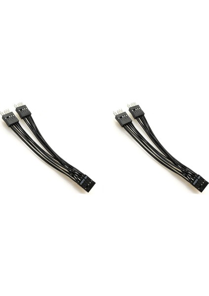 Anakart Hd Ses Uzatma Kablosu 9pin 1 Dişi - 2 Erkek Y Splitter Kablo Siyah Pc İçin Dıy 10 cm., 2 Paket (Yurt Dışından)