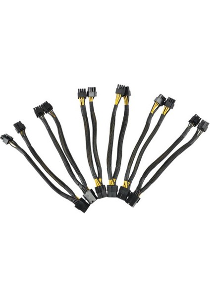 Pcı-E 8 Pin Dişi - Çift 8 Pin (6+2) Erkek Grafik Kartı Pcı Express Güç Adaptörü Madencilik Gpu Güç Kablosu (6'lı Paket) (Yurt Dışından)