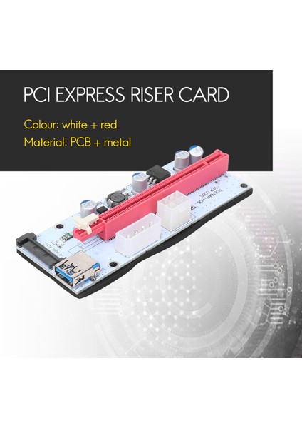 10 Adet VER008S Molex 4pin Sata 6pın Pcıe Pcı-E Pcı Express Yükseltici Kart 008S Adaptörü 1x Ila 16X Usb3.0 Genişletici (Yurt Dışından)