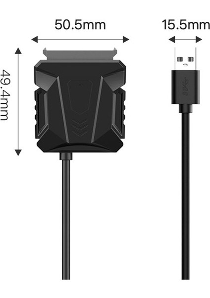 Usb'den Sata 3 Kablosuna Sata'dan USB 3.0'a Adaptör Kablosu Desteği 22PIN 2.5 / 3.5 Inç Harici HDD SSD Sabit Disk Konektörü (Yurt Dışından)