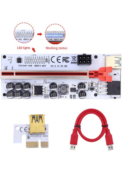 VER012 Max Gpu Yükseltici Video Kartı İçin Pcı-E Yükseltici 012 Max Pci Express USB 3.0 Kablosu Pcı-E 1x Ila 16X Btc (Yurt Dışından)