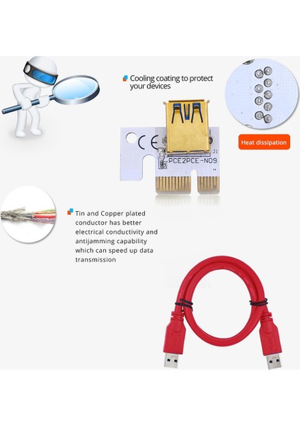 VER012 Max Gpu Yükseltici Video Kartı İçin Pcı-E Yükseltici 012 Max Pci Express USB 3.0 Kablosu Pcı-E 1x Ila 16X Btc (Yurt Dışından)