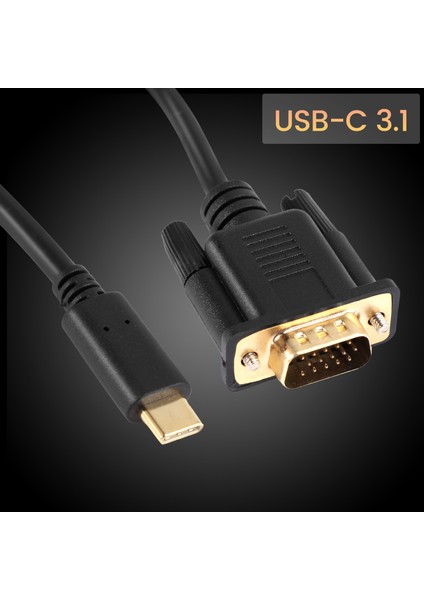 USB C - VGA Kablosu 5,9 Feet / 1,8m, USB Tip C - VGA Kablosu, USB 3.1 Aygıtlarına Uygun - Hp, Vb. İçin Uygun (Yurt Dışından)