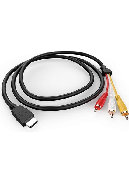 HDMI Uyumlu Rca Kablosu, 1080P 5ft / HDMI Uyumlu Erkek - 3-Rca Video Ses Av Kablosu Konnektör Adaptörü Tv Hdtv (Yurt Dışından)