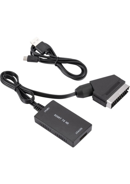 HDMI Kablosu ile HDMI Dönüştürücü Scart Hd Adaptörü 720 P 1080 P Video Ses Dönüştürücü Tv Monitörü Projektör İçin Adapte (Yurt Dışından)