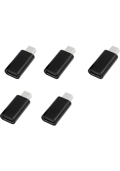 5 Adet USB C Mini USB 2.0 Adaptör Tipi C Dişi Mini USB Erkek Dönüştürme Adaptörü Mp3 Oynatıcılar İçin Çizgi Kam, Siyah (Yurt Dışından)