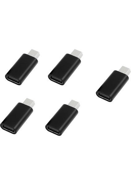 5 Adet USB C Mini USB 2.0 Adaptör Tipi C Dişi Mini USB Erkek Dönüştürme Adaptörü Mp3 Oynatıcılar İçin Çizgi Kam, Siyah (Yurt Dışından)