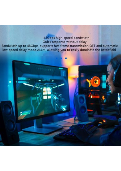 HDMI Uyumlu 2.1 Erkek - Dişi Adaptör Am / Af Bilgisayar Tv Hd Adaptörü, 8K@60HZ Çözünürlüğü / Dinamik Hdr'yi (90°) Destekler (Yurt Dışından)