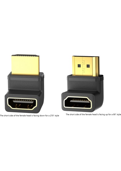 HDMI Uyumlu 2.1 Erkek - Dişi Adaptör Am / Af Bilgisayar Tv Hd Adaptörü, 8K@60HZ Çözünürlüğü / Dinamik Hdr'yi (90°) Destekler (Yurt Dışından)