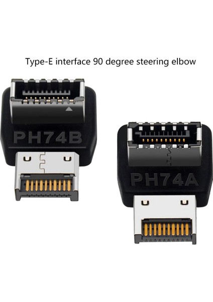 Bilgisayar Anakartı Type-E USB 3.1 Type-E Arayüzü 90 Derece Direksiyon Dirseği Ön Type-C Takılı Adaptör (PH74A) (Yurt Dışından)