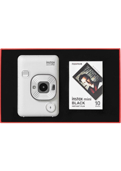 Instax Mini Liplay Stone White Fotoğraf Makinesi Kırmızı Özel Kutulu