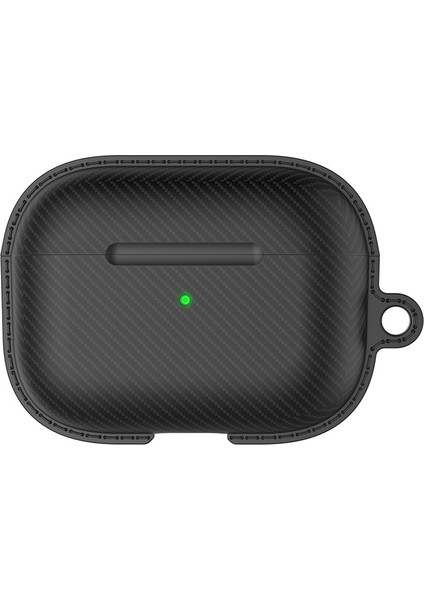 Apple Airpods Pro Fiber Carbon Görünümlü Silikon Koruma Kılıfı