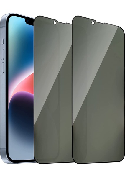 Apple iPhone 14 Ekran Koruyucu Temperli Kırılmaz Cam Privacy Davin 5D Hayalet Gizliklik Filtreli