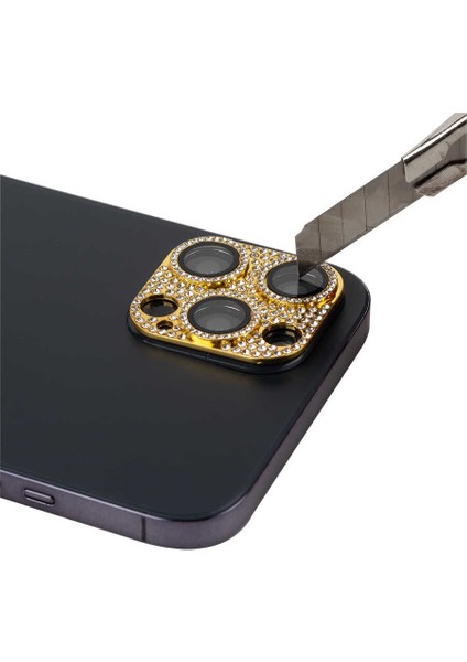 Apple iPhone 11 Parıldayan Taşlı Kamera Lens Koruyucu CL-08 Kırmızı modelleri