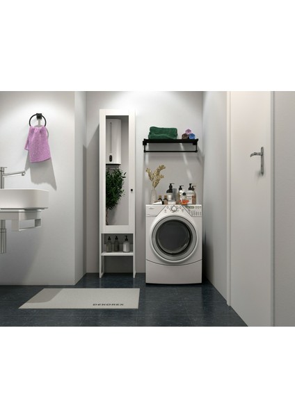 BNY134 Beyaz Metal Ayaklı Aynalı Banyo Dolabı