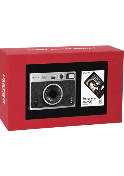 Instax Mini Evo Siyah Fotoğraf Makinesi Kırmızı Kutulu