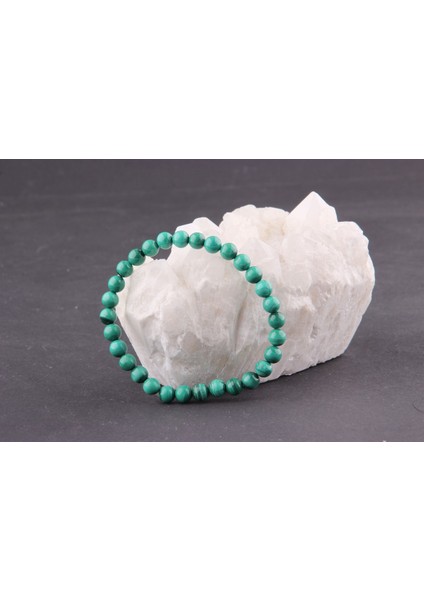 Sertifikalı Malakit Doğal Taş Bileklik 6 mm fırsatları