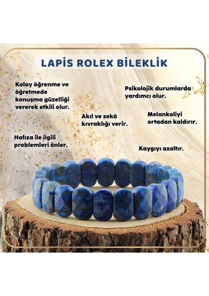 Sertifikalı Lapis Lazuli Doğal Taş 9X14 mm Bileklik
