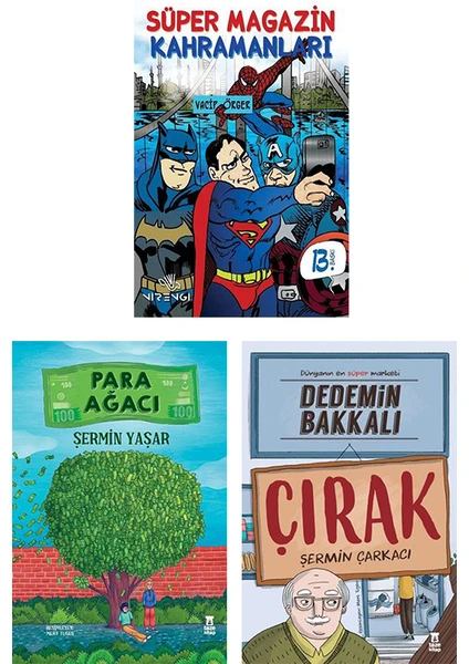 Süper Magazin Kahramanları - Para Ağacı - Dedemin Bakkalı Çırak (3 Kitap Set)