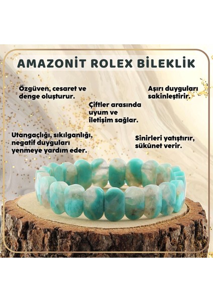 Sertifikalı Amazonit Doğal Taş 9X14 mm Bileklik