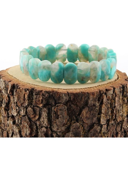 Sertifikalı Amazonit Doğal Taş 9X14 mm Bileklik indirimleri