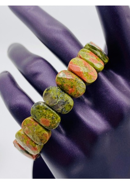 Sertifikalı Unakit 9X14 mm Doğal Taş Bileklik