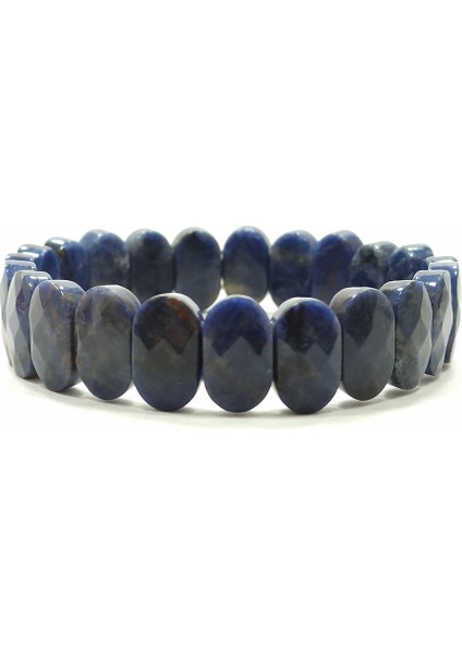 Sertifikalı Dumortierit Doğal Taş 9X14 mm Bileklik