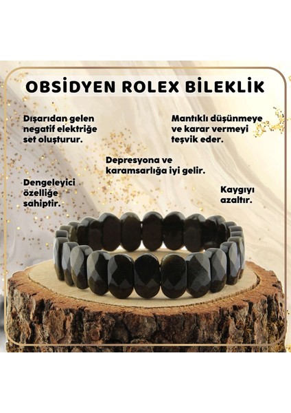 Sertifikalı Obsidyen Doğal Taş 9X14 mm Bileklik fiyatları