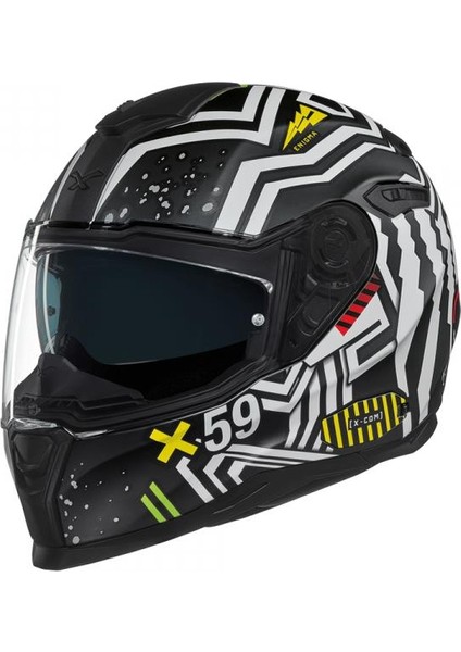 Motosiklet Kaskı Nexx SX100 Enigma Siyah Beyaz Modeli Renkli Motosiklet Kaskı