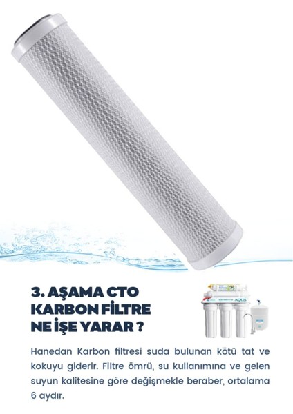 Aqua Bella 5 Li Su Arıtma Filtre Seti Açık Kasa Su Arıtma Cihazı Filtresi 80 GPD Membranlı 5 Lı Set