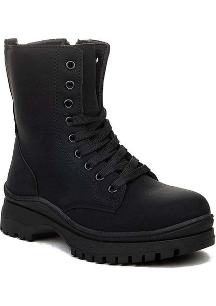 7660 Siyah Zümrüt Kürklü Kadın Düz Bot fiyatları