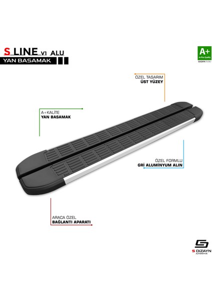Dacia Sandero 2 Stepway S-Line Aluminyum Yan Basamak 173 cm 2013-2020
