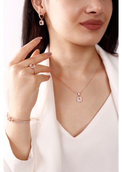 Morganit Taşlı Baget Set